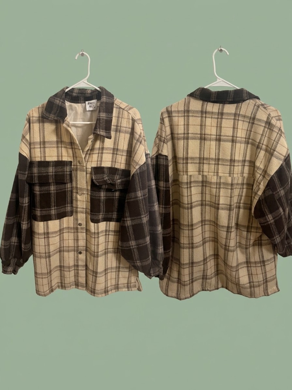 Princess Polly Beige & Brown Plaid Button-Down Shirt Jacket - Kids